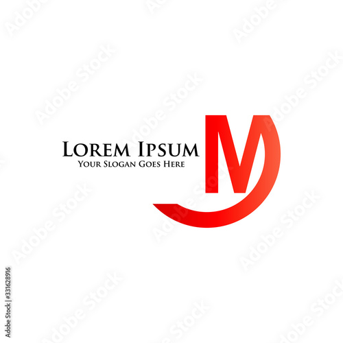 Initial Letter M  Design Logo Vector Graphic Branding Letter Element.