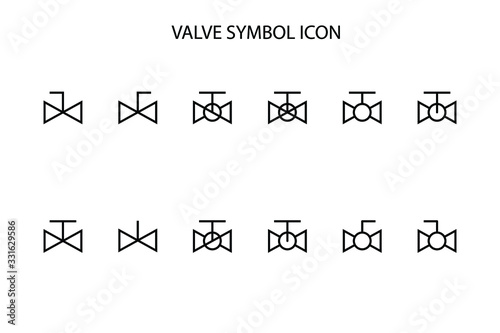 Valve symbol icon set, water valve icon photo