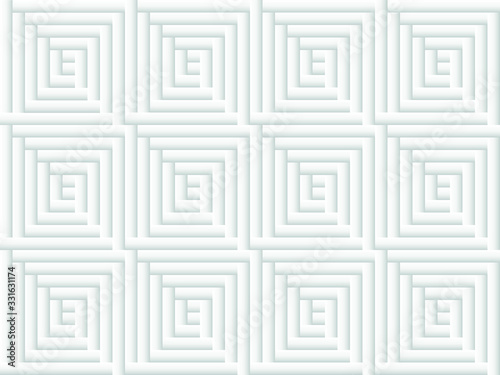 Abstract gray background of rectangles forming squares and falling into each other.