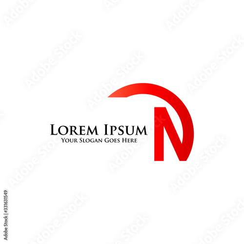Initial Letter N  Design Logo Graphic Branding Letter Element.