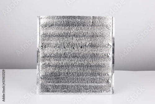 Silver white heat preservation bag, take out fresh-keeping moisture-proof bag in the isolated white background, domestic thermal bag