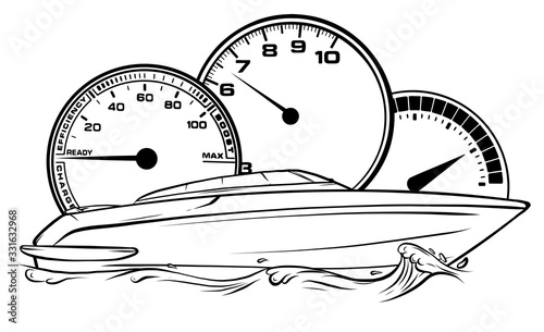 Motor boat race Vector illustration design art