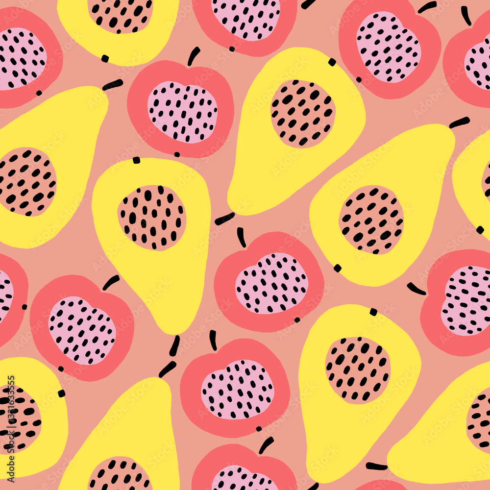 Pattern with tropical fruits. Background for the  packaging