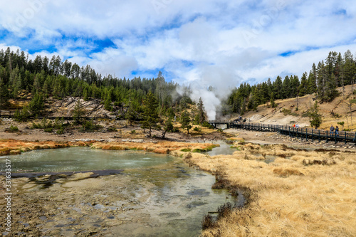 Sulfur Water Points in the Yellowstone National Park, USA