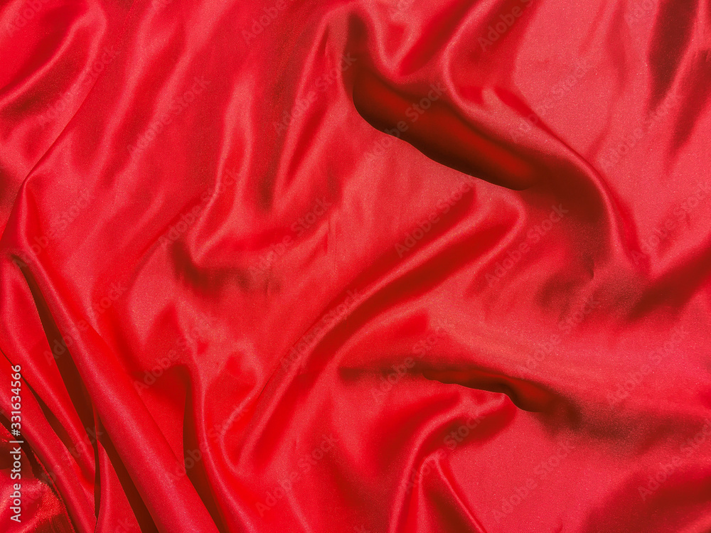 Obraz premium Modern luxury red fabric texture background. Valentines Day or Christmas Day wallpaper design