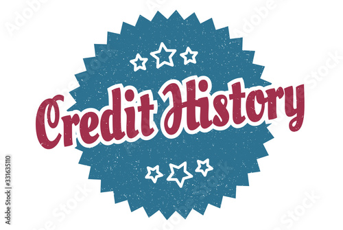 credit history sign. credit history round vintage retro label. credit history