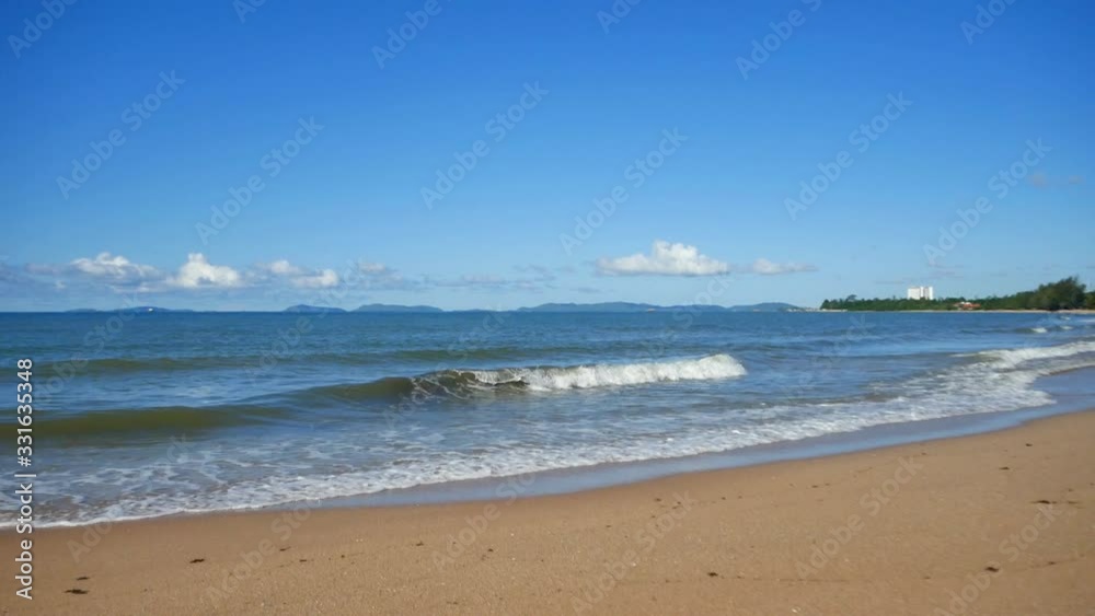 Beautiful tropical beach with blue sky in a summer season, Eastern of Thailand Beautiful tropical beach with blue sky in a summer season, Eastern of Thailand