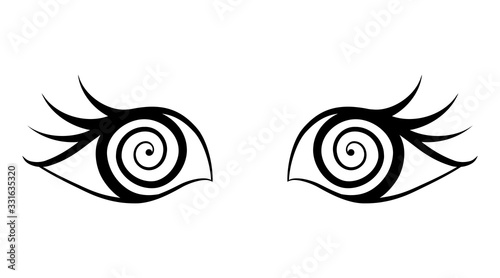 Pair of eyes with bewitched gaze. Complement with faces of people and animals  etc. Fantastic clipart for t-shirt  pillow  card  package. 