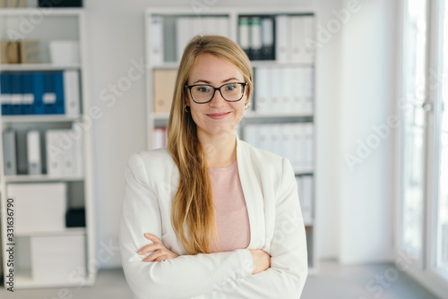 Sincere young businesswoman with a lovely smile