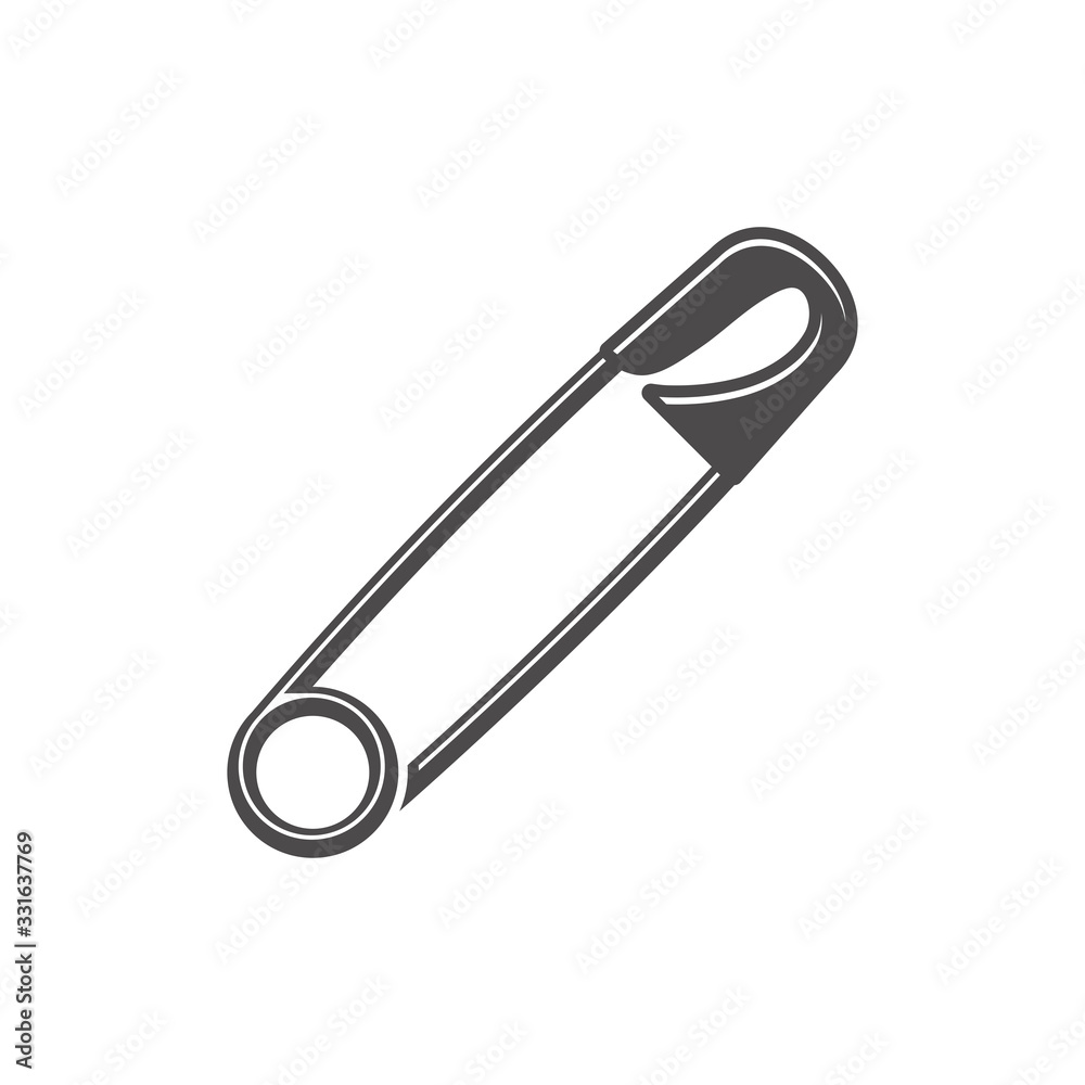 Pin closed icon in flat style.Vector illustration. Pin closed icon in flat style.Vector illustration.