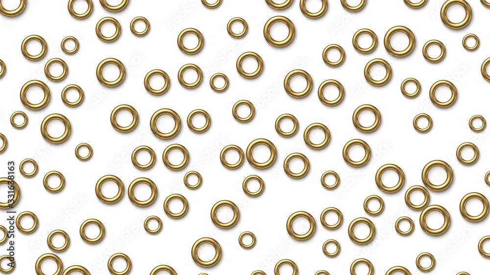 Abstract background with scattered small golden rings Abstract background with scattered small golden rings