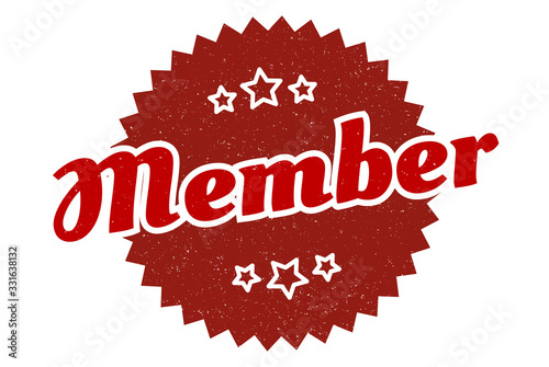 member sign. member round vintage retro label. member
