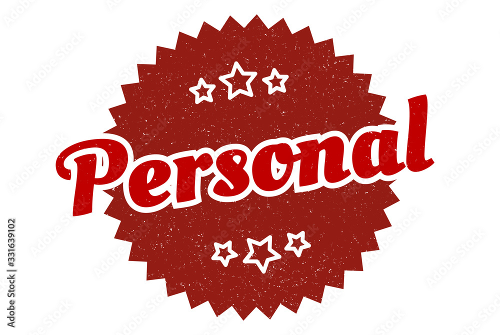 personal sign. personal round vintage retro label. personal
