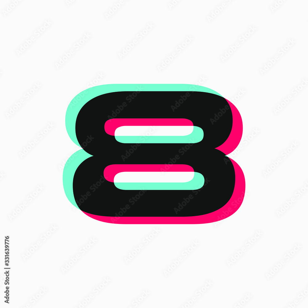 initial letter with 3d glitch effect like tiktok initial letter with 3d glitch effect like tiktok