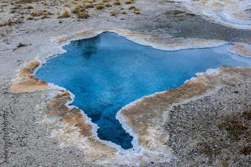 Sulfur Water Points in the Yellowstone National Park, USA