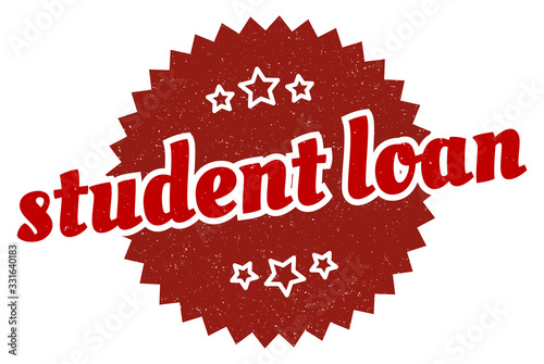 student loan sign. student loan round vintage retro label. student loan
