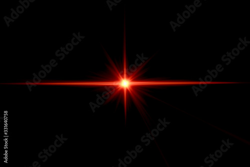 Beautiful Lens flare glow light effect on black background for add overlay or screen filter over photos. Optical Flare effect illustration.