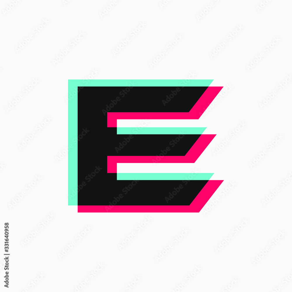 initial letter with 3d glitch effect like tiktok initial letter with 3d glitch effect like tiktok