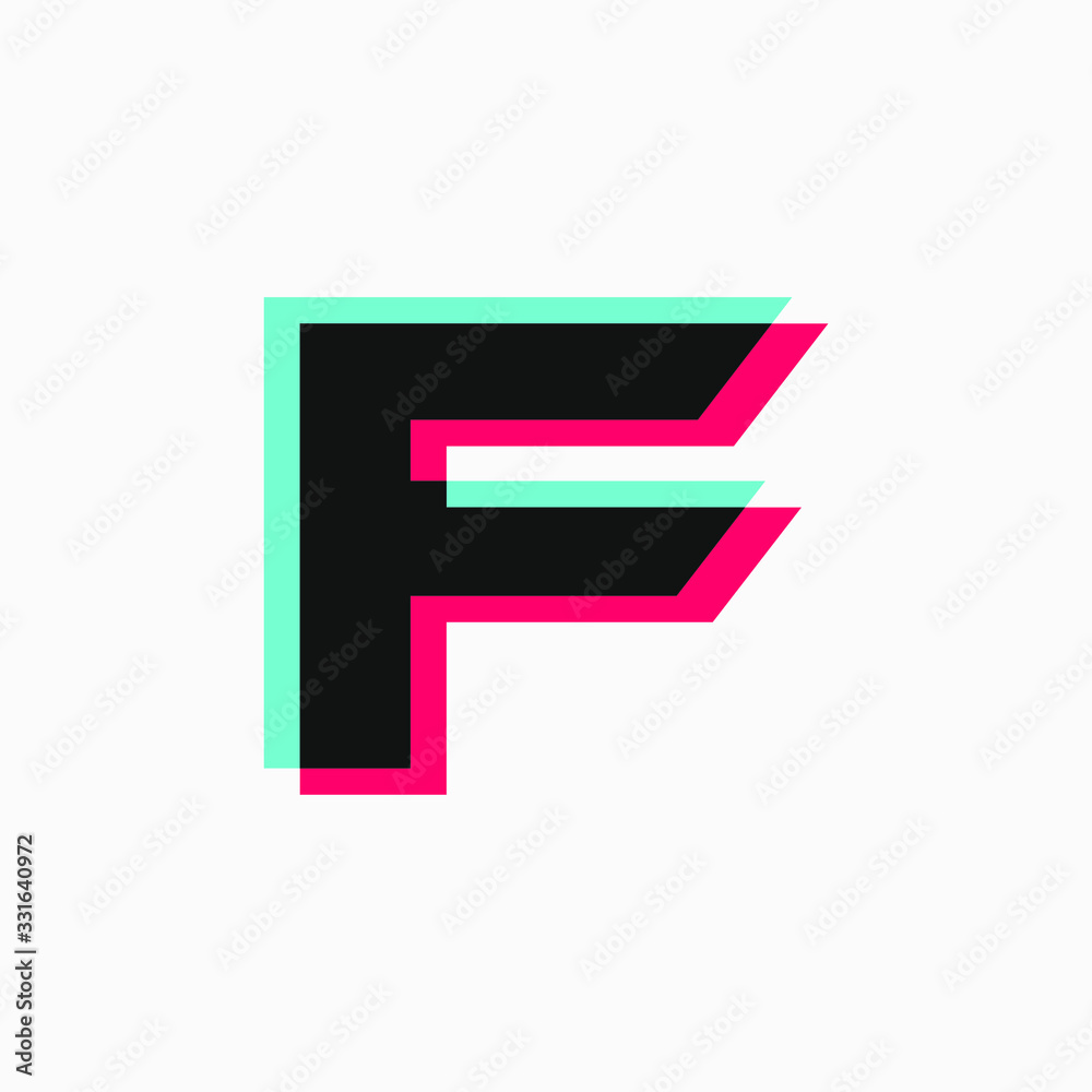 initial letter with 3d glitch effect like tiktok initial letter with 3d glitch effect like tiktok