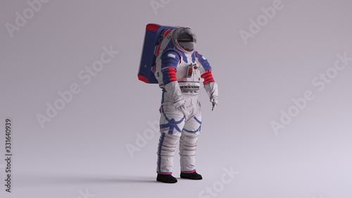 Spacesuit Spacewalk Exploration Mobility Unit Next Generation Spacesuit With Light Grey Background with Neutral Diffused Side Lighting Quarter View