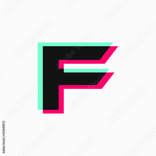 Free Download initial letter with 3d glitch effect like tiktok - GFXLoad