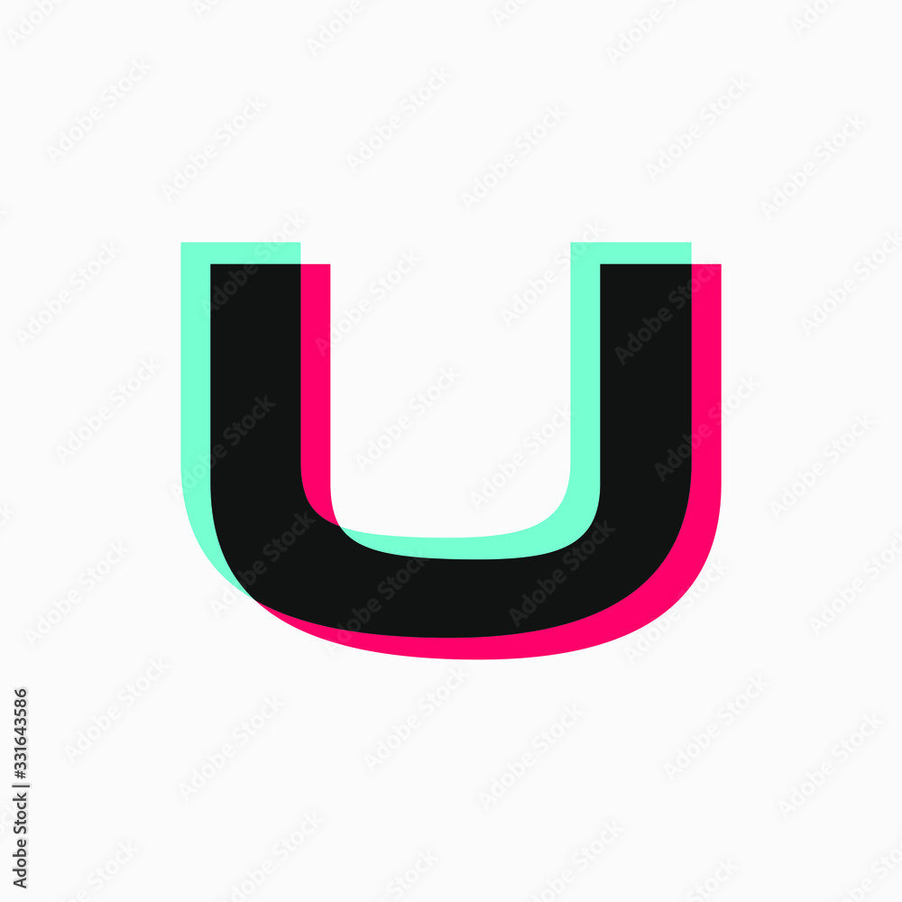 initial letter with 3d glitch effect like tiktok initial letter with 3d glitch effect like tiktok