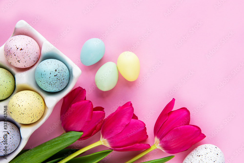 Spring tulips and easter eggs Spring tulips and easter eggs