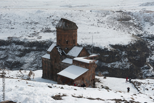 snow covered church