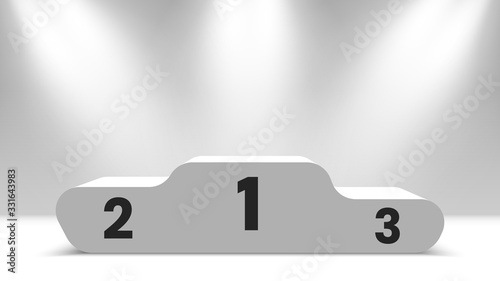 White winners podium. Vector illustration.