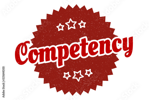 competency sign. competency round vintage retro label. competency