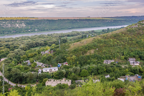 Принти на полотні Aerial view with Dniester River, separated Moldova and Transnistria breakaway st