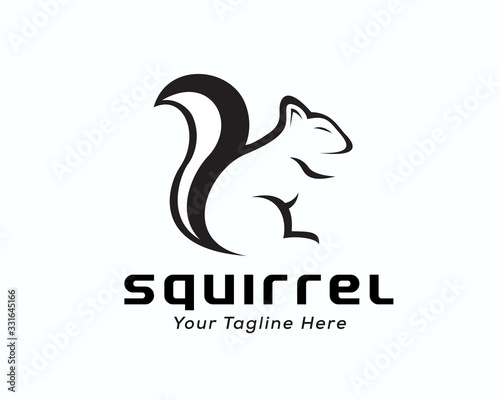 shadow Drawing art squirrel logo design inspiration