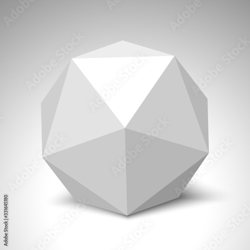 Obraz na plátně White icosahedron. Polyhedron. Vector illustration.