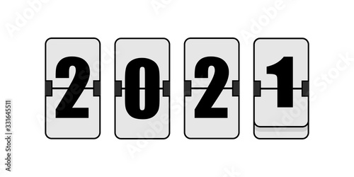 2020 icon. Countdown to new year. Vector illustration icon  abstract graphic