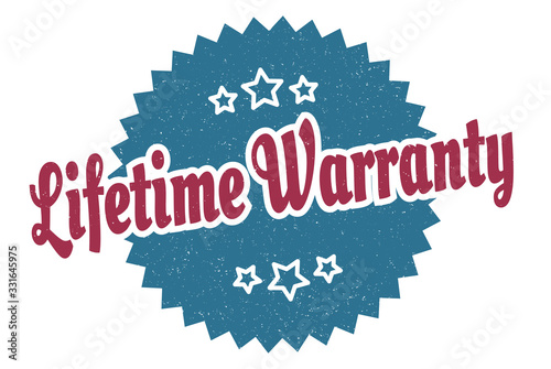 lifetime warranty sign. lifetime warranty round vintage retro label. lifetime warranty