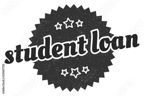 student loan sign. student loan round vintage retro label. student loan