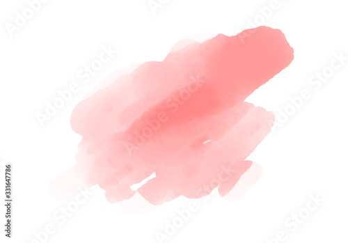 Red watercolor illustration, isolated on white, simple design element, texture for background and wallpaper, watercolor with splashes