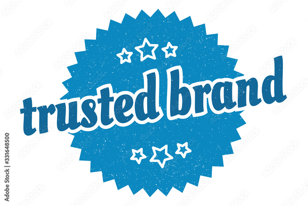 Fototapeta premium trusted brand sign. trusted brand round vintage retro label. trusted brand
