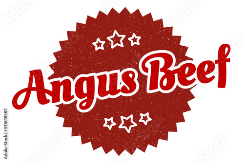 angus beef sign. angus beef round vintage retro label. angus beef