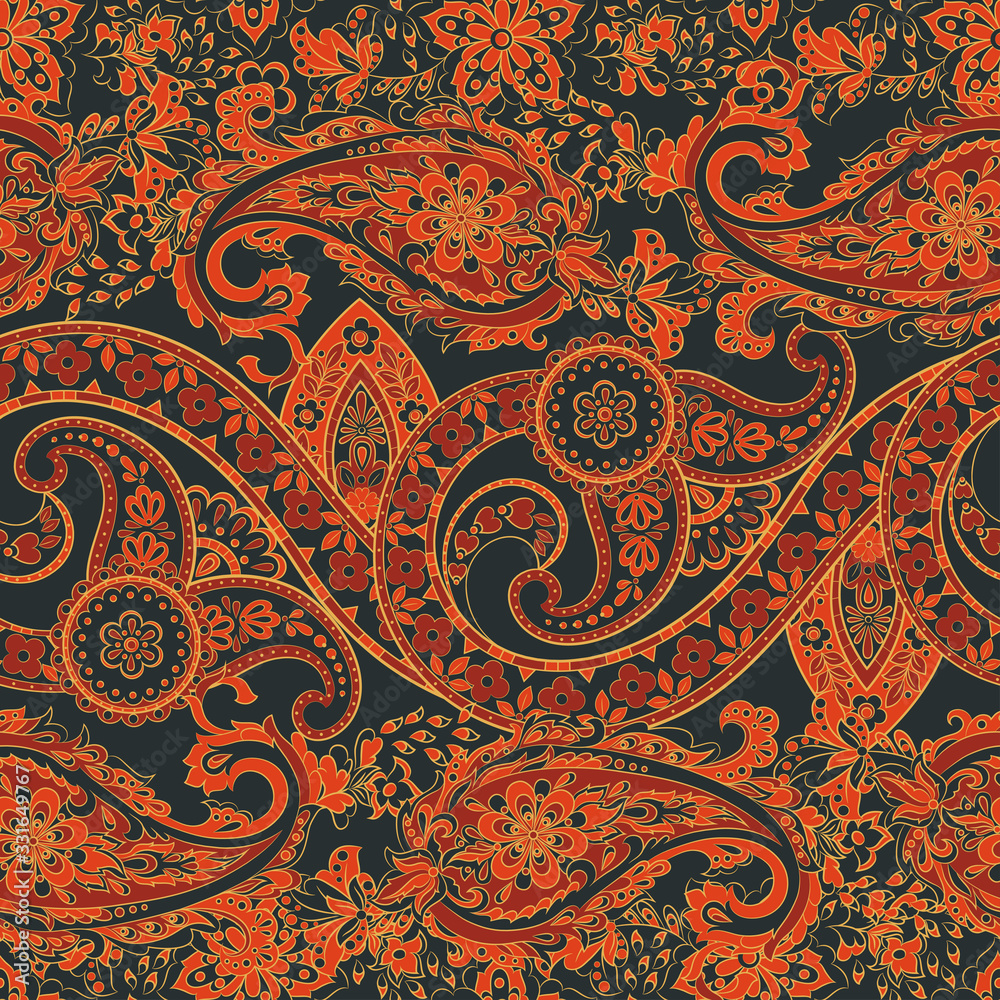 Paisley pattern, great design for any purposes. Seamless background 