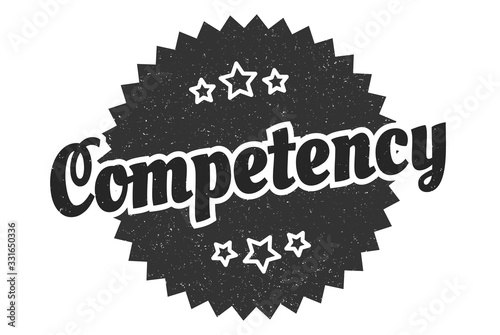 competency sign. competency round vintage retro label. competency