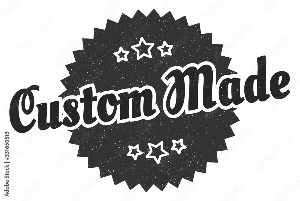 Fototapeta premium custom made sign. custom made round vintage retro label. custom made