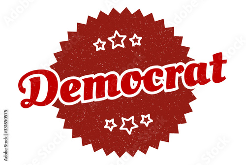 democrat sign. democrat round vintage retro label. democrat