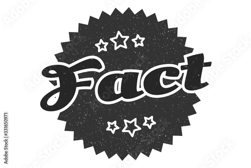 fact sign. fact round vintage retro label. fact