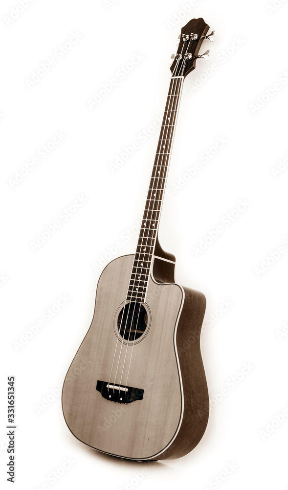 Fototapeta premium acoustic guitar isolated on white background