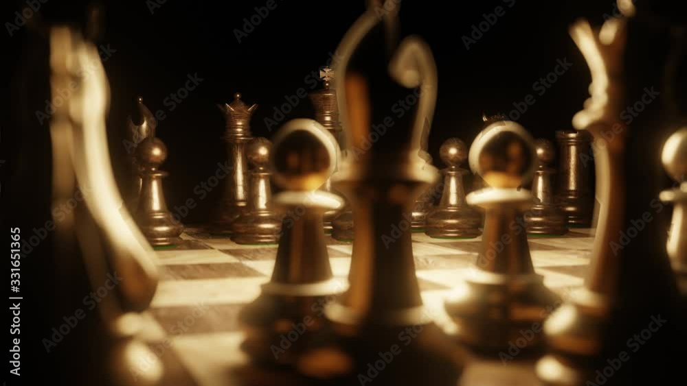 Beautiful Wood Chess Board, Realistic UHD 4K 60fps Animation Stock ...