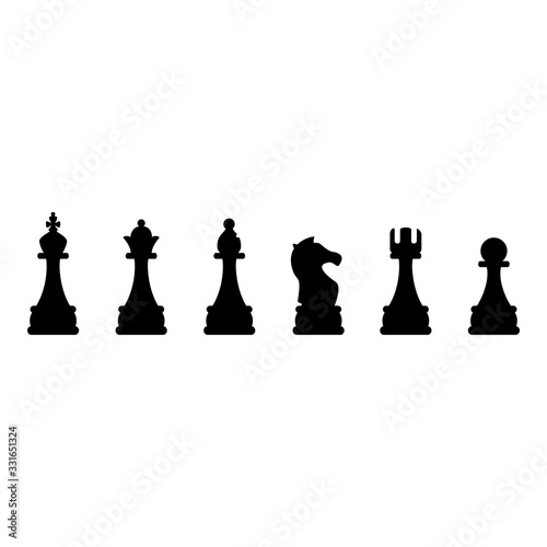 Vector Black Chess Silhouette Icons