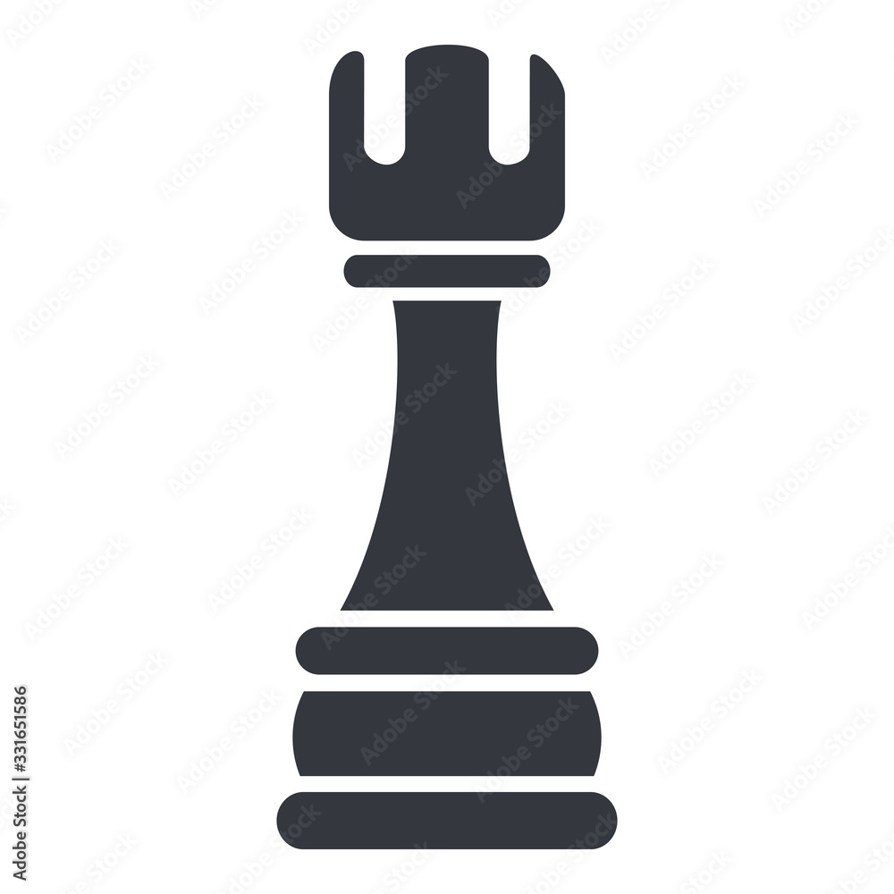 Vector Single Black Chess Rook. Vector Single Black Chess Rook.