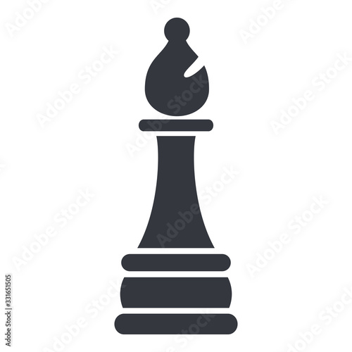 Canvas-taulu Vector Single Black Chess Bishop.