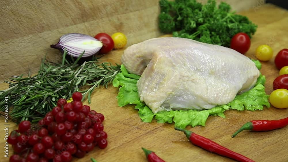 Chicken raw different pieces to dishes. Chicken raw different pieces to dishes.